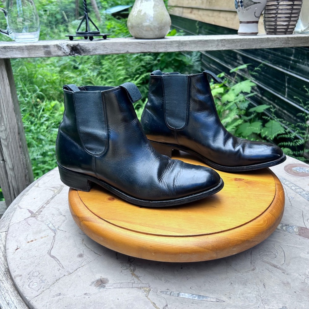 Vintage Leather Chelsea Boots Mens Size 10 Black Craftsman Gardener RM Williams